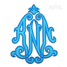Fleur Embroidery Font Monogram Sample RNN
