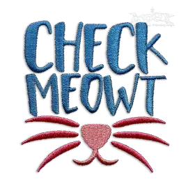 Check Meowt Cat Embroidery Designs