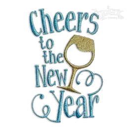 Cheers to the New Year Eve Party Machine Embroidery Design