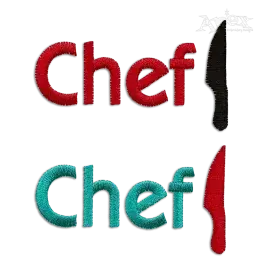 Chef Knife Machine Embroidery Design by Apex Designs