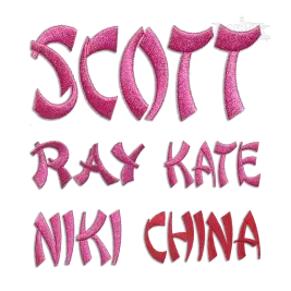 China Time Embroidery Font by Apex
