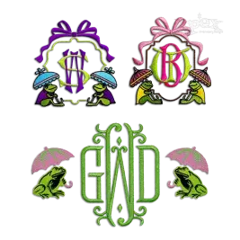 Frog holding Umbrella Machine Embroidery Frames Designs Apex All
