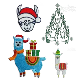 Christmas Alpaca Llama Machine Embroidery Designs by Apex All
