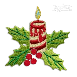Christmas Candle Wax Machine Embroidery Designs