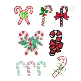 Christmas Candy Canes Machine Embroidery Designs by Apex All