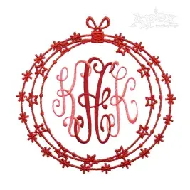 Christmas Circle Frame Embroidery Design
