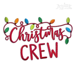 Christmas Crew Word Art Machine Embroidery Design by Apex