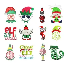 Christmas Elf Machine Embroidery Designs Digitized by Apex All