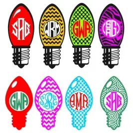 Christmas Light Bulb Cuttable Frames