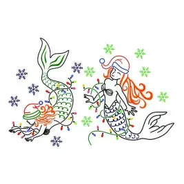 Christmas Lights Mermaid SVG Cuttable Design