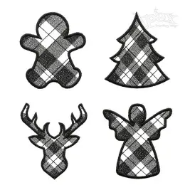 Christmas Plaid Pack Applique Machine Embroidery Designs