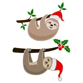 Christmas Sloth SVG Cuttable Design
