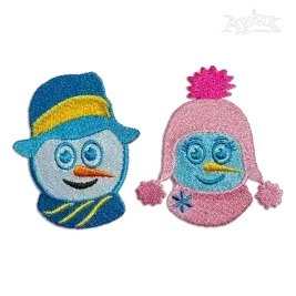 Christmas Snowman Couple Machine Embroidery Design by Apex