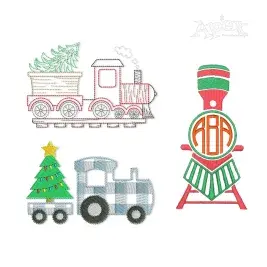 Christmas Train Locomotive Polar Express Embroidery Designs by Apex All