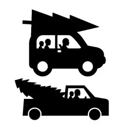 Christmas Tree Truck Silhouette SVG Cuttable Files
