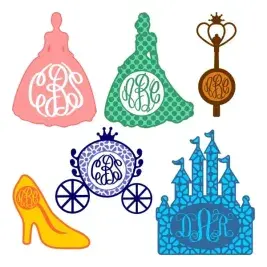 Cinderella Princess Frame Cuttable Designs