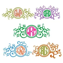 Circle Floral SVG Cuttable Frames