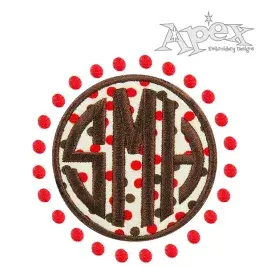 Circle Frame Polka Dots Embroidery Designs