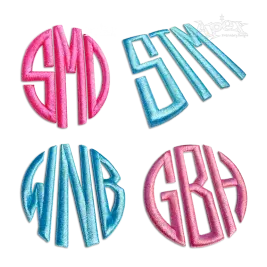 Circle Full 3-D Puff Monogram Machine Embroidery Fonts - Apex All