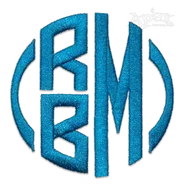 Circle Stacked Monogram Machine Embroidery Font 