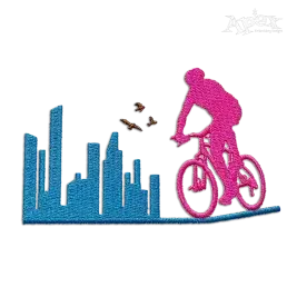 City Bike Cycling Machine Embroidery Design by Apex