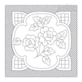 Classic Floral #1 Quilt Block Embroidery Design