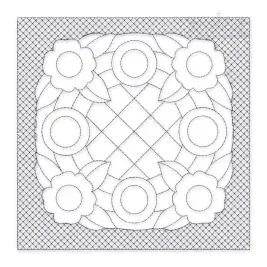 Classic Floral #2 Quilt Block Embroidery Design