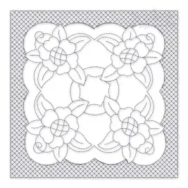Classic Floral #5 Quilt Block Embroidery Design