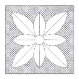 Classic Flower Quilt Block Embroidery Design
