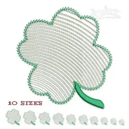 Clover Leaf Sketch Embroidery Design