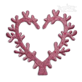 Coral Heart Shaped Machine Embroidery Design | Apex