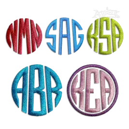Corin Circle Monogram Machine Embroidery Font by Apex