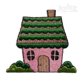 Cottage House Machine Embroidery Design by Apex