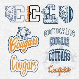 Cougars Mascot School Spirit Sports Game Bundle Vector SVG PNG Design