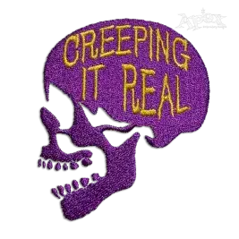 Halloween Creeping It Real Skeleton Skull Machine Embroidery Designs