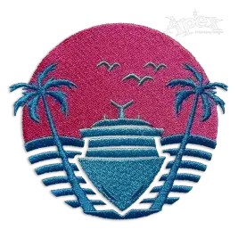 Cruise Ship Holiday Machine Embroidery Design