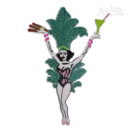 Cuba Party Girl Cuban Machine Embroidery Design Digitized by Apex