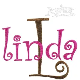 Curlz Large Embroidery Font 6 Inch