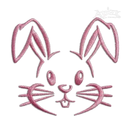 Cute Bunny Face Outline Easter Machine Embroidery Design - Apex Digitizing