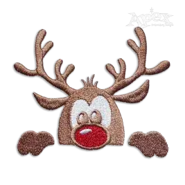Cute Christmas Boarder or Pocket Reindeer Machine Embroidery Designs