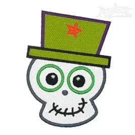 Cute Skeleton Applique Embroidery Design