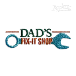 Dad's Fix-it Garage Tools Machine Embroidery Design - Apex
