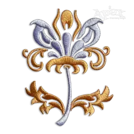 Damask Flower Machine Embroidery Design by Apex