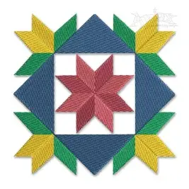 Geometric Decorative Square Block Embroidery Design