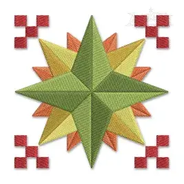 Geometric Decorative Square Block #2 Embroidery Design