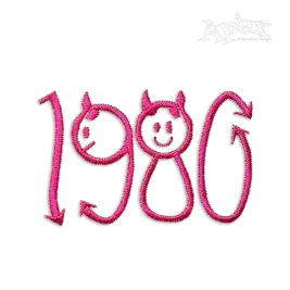 Devil Tail Halloween Machine Embroidery Font Design by Apex