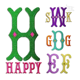 Diamond Fishtail Monogram Machine Embroidery Font - Apex All