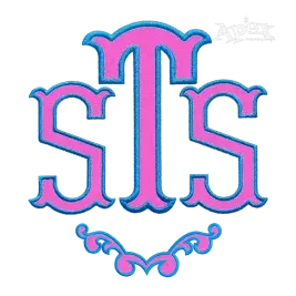 Dimples STS Monogram Machine Embroidery Font by Apex
