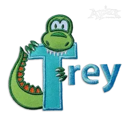 Dinosaur Applique Machine Embroidery Font Design by Apex