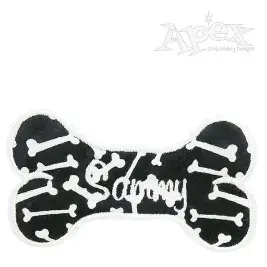 Dog Bone Applique Embroidery Design